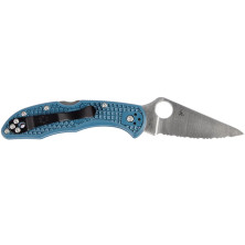 Ніж Spyderco Delica 4, K390, серрейтор blue