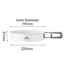 Сковорідка зі складаною ручкою Naturehike CNK2450CF013, 17,5 см, алюміній, біла