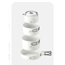 Сковорідка зі складаною ручкою Naturehike CNK2450CF013, 17,5 см, алюміній, біла