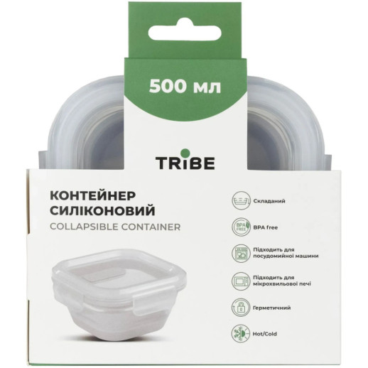 Контейнер Tribe Collapsible Container 500 мл силіконовий T-FF-0027, grey