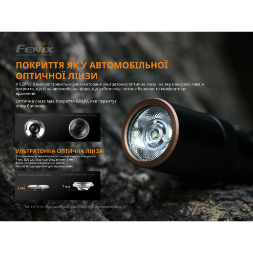 Ліхтар Fenix E20 V2.0 Luminus SST20