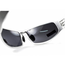 Окуляри Global Vision BAD-ASS 1 Silver (gray) чорні в металевій оправі