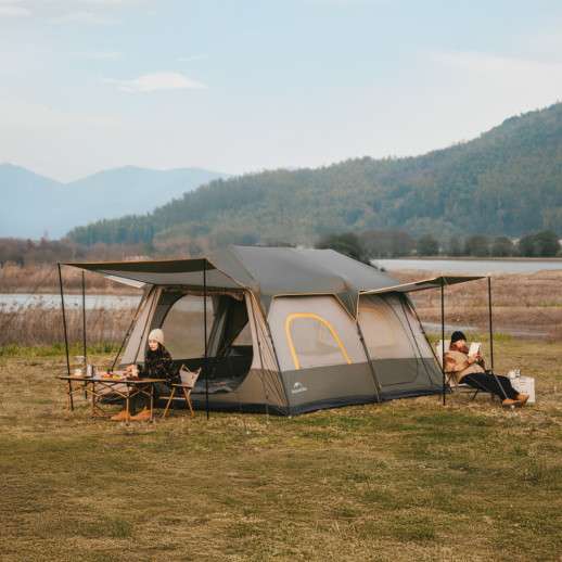 Намет восьмимісний Naturehike Cape 13.1 CNK2450WS050 з швидким розкриттям, сіро-коричневий