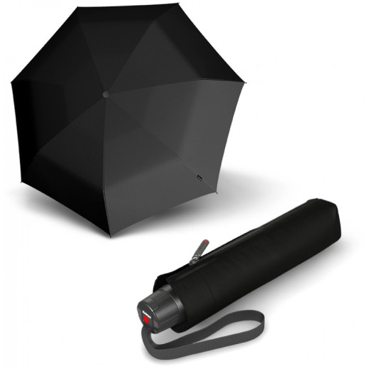 Парасолька Knirps T. 050 Black хутро /складаний /7спіц /D89x25см