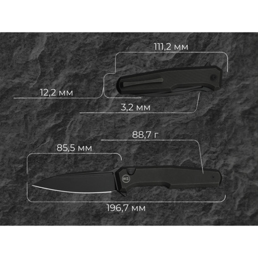 Ніж складаний туристичний Weknife Dressytak (8.6 см) Bohler M390 / Titanium чорний