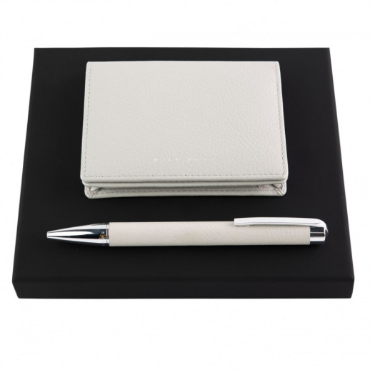 Набір Hugo Boss Storyline світло-сірий, ручка і кардхолдер