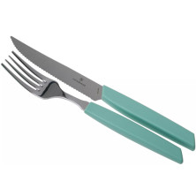 Набір кухонний Swiss Modern Table Set 12шт із мятн. ручкою (6 ножів steak, 6 виделок)