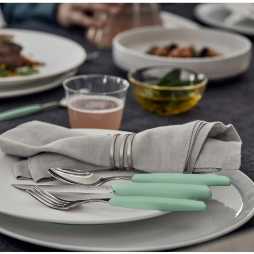 Набір кухонний Swiss Modern Table Set 12шт із мятн. ручкою (6 ножів steak, 6 виделок)