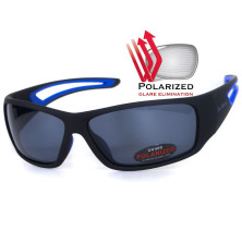 Окуляри BluWater Intersect-2 Polarized (gray) чорні