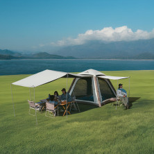 Намет тримісний надувний автоматичний із тентом Naturehike Ango CNK2550WS017, коричневий