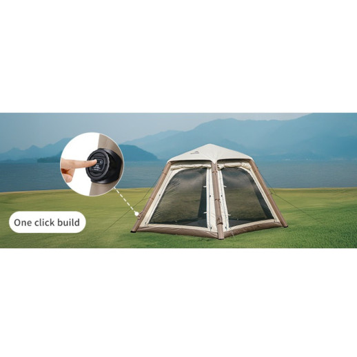 Намет тримісний надувний автоматичний із тентом Naturehike Ango CNK2550WS017, коричневий