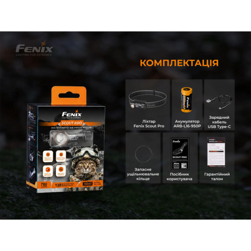 Ліхтар налобний тактичний з зеленим світлом Fenix Scout Pro (HM50R V2.0) | Лімітована серія