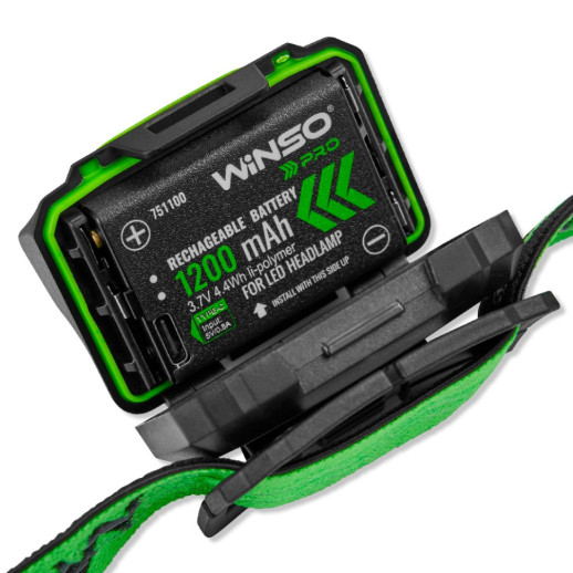 Ліхтар налобний Winso PRO 500Lm, 2x5W CREE XTG, 1200mAh/3xAAA, Sensor White/Red