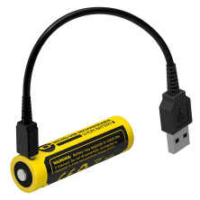 Акумулятор літієвий Li-Ion 14500 Nitecore NL1475R 3.6 V 750mAh, USB, захищений