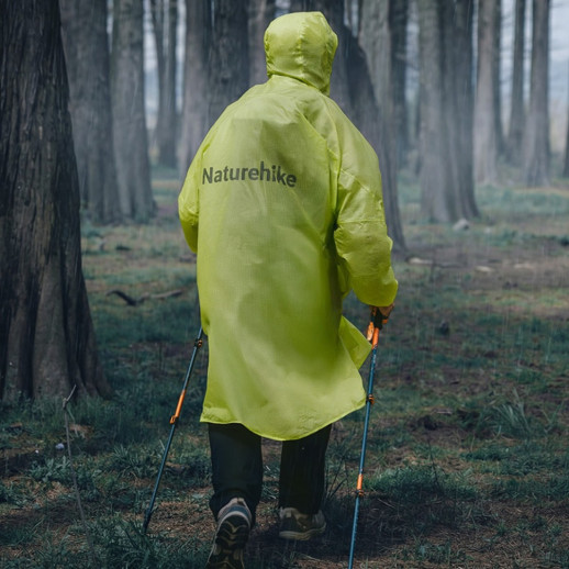 Дощовик-пончо легкий з рукавами Naturehike CNK2620FS011, L, зелений