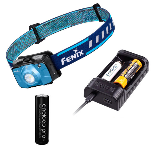 Комплект налобний ліхтар Fenix HL30BL2018 + зарядний пристрій ARE-X2 + 2 акумулятра Panasonic2450