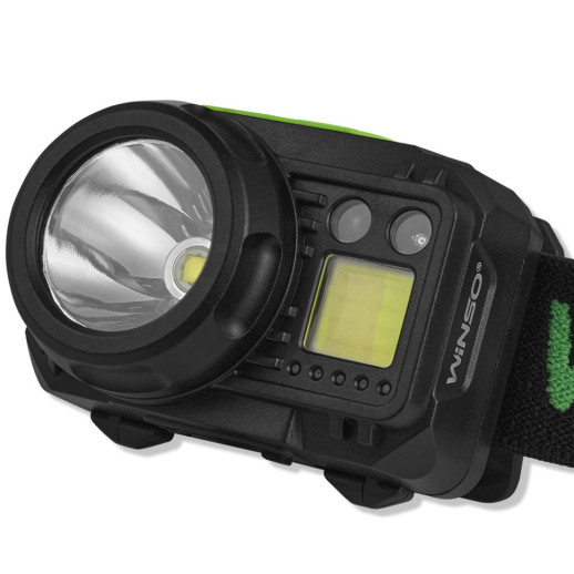 Ліхтар налобний Winso PRO 500Lm, 3W CREE XPG + COB, 1200mAh/3xAAA, Sensor White/Red
