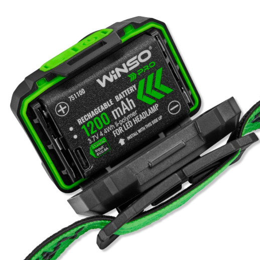 Ліхтар налобний Winso PRO 500Lm, 3W CREE XPG + COB, 1200mAh/3xAAA, Sensor White/Red