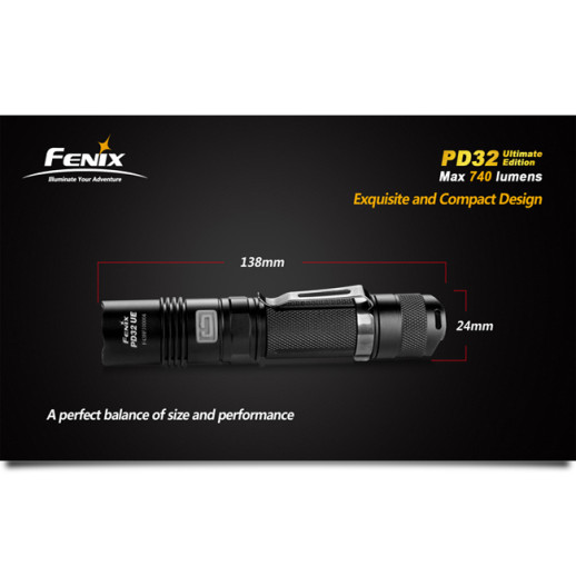 Кишеньковий ліхтар Fenix PD32, сірий, XM-L Ultimate Edition, 740 люмен