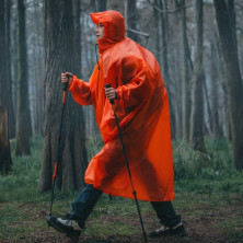 Дощовик-пончо легкий з рукавами Naturehike CNK2620FS011, L, помаранчево-червоний