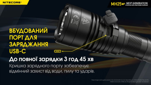 Ліхтар Nitecore MH25 V2 (1300 люмен), комплект