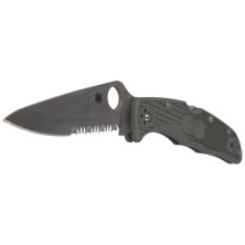 Ніж Spyderco Endura 4, напівсеррейтор, сіро-зелений (C10PSFG)