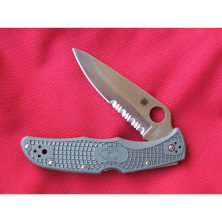 Ніж Spyderco Endura 4, напівсеррейтор, сіро-зелений (C10PSFG)