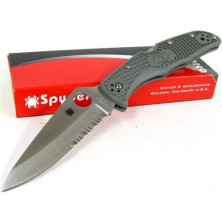 Ніж Spyderco Endura 4, напівсеррейтор, сіро-зелений (C10PSFG)