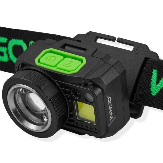 Ліхтар налобний Winso PRO 550Lm, 3W CREE XPG + COB, 1200mAh/3xAAA, Zoom, Sensor White/Red