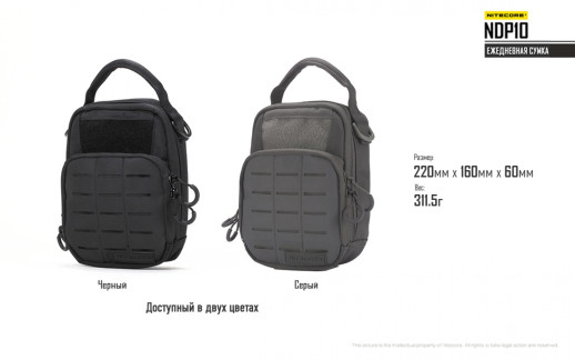 Сумка EDC, тактична Nitecore NDP10 (Cordura 1000D), сіра