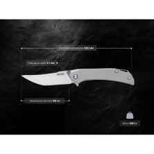 Ніж складаний SRM Asika 1411-TZ, сірий