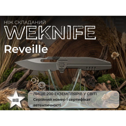 Ніж складаний туристичний Weknife Reveille (9.7 см) Bohler M390 / Titanium оливково-сірий