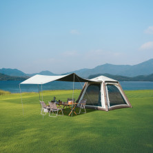 Намет чотиримісний автоматичний надувний із тентом Naturehike Ango CNK2550WS017, сірий