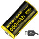 Акумулятор літієвий Li-Ion RCR123A Nitecore NL1665R 3.6 V 650mAh, USB, захищений