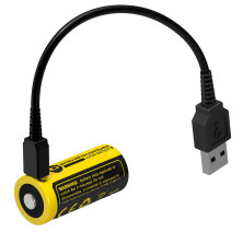 Акумулятор літієвий Li-Ion RCR123A Nitecore NL1665R 3.6 V 650mAh, USB, захищений
