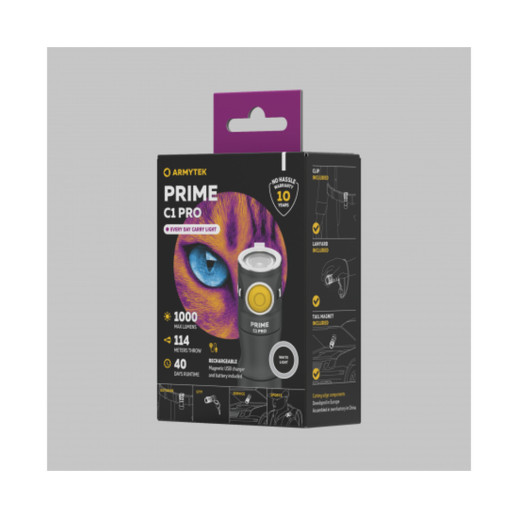 Ліхтар Armytek Prime v4 C1 Pro USB + 900 mAh / LH351D