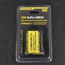 Акумулятор літієвий Li-Ion Nitecore NLGP4 для GoPro AHDBT-401 3.7 V 1160MAH