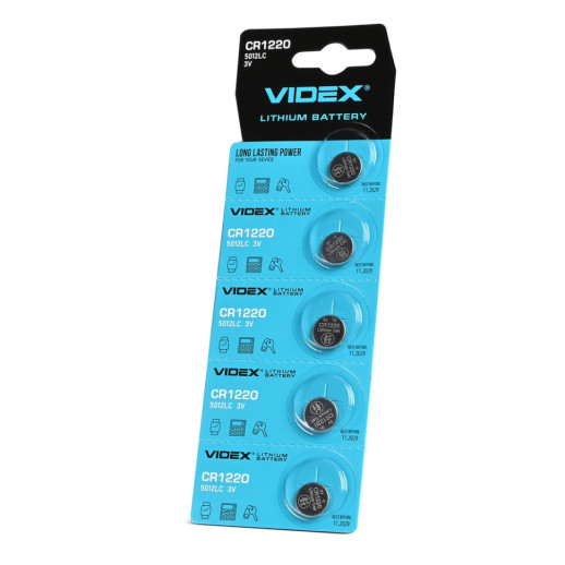 Батарейки літієва Videx СR 1220 5pcs BLISTER CARD