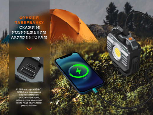 Ліхтар багатофункціональний CL28R з функцією Powerbank (10 000 mAh)(відкрита/пошкоджена упаковка)