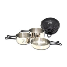 Набір туристичного посуду Alb Forming 655 Camping Set St. Steel Crni 44487 3-Pcs +