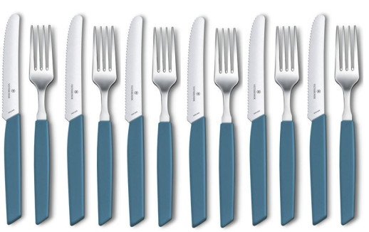 Набір посуду Victorinox Swiss Modern з 12 предметів Swiss Modern, Table Set Tomato Knife, 12 Pieces, волошковий