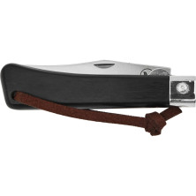 Ніж Main Knives Workers line, black pressed wood handle, clip point blade and PU black