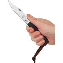 Ніж Main Knives Workers line, black pressed wood handle, clip point blade and PU black