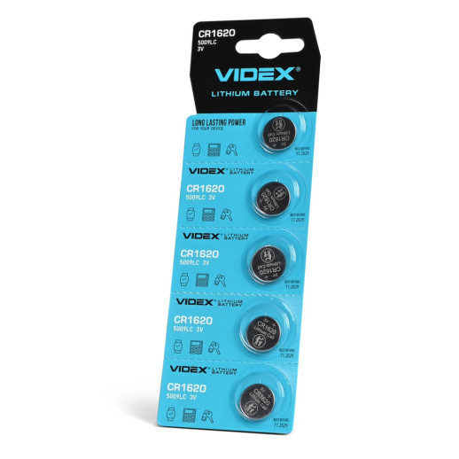 Батарейки літієва Videx СR 1620 5pcs BLISTER CARD