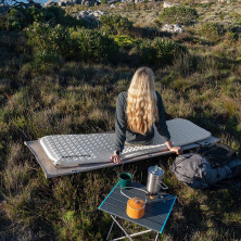 Матрац туристичний надувний одномісний Naturehike CNK2300DZ013, 185x55x3.5 см, світло-сірий, прямокутний