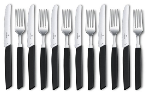 Набір посуду Victorinox Swiss Modern з 12 предметів Swiss Modern, Table Set Tomato Knife, 12 Pieces, чорний