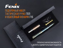 Набір Fenix: тактична ручка T5Ti і ліхтар F15, сіра ручка і ліхтар