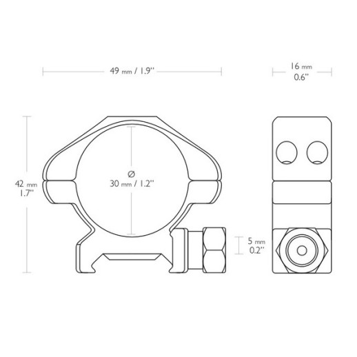 Кільця Hawke Precision 30mm /Weaver /Low