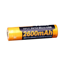 Акумулятор 18650 Fenix (2600 mAh) micro usb зарядка