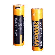 Акумулятор 18650 Fenix (2600 mAh) micro usb зарядка